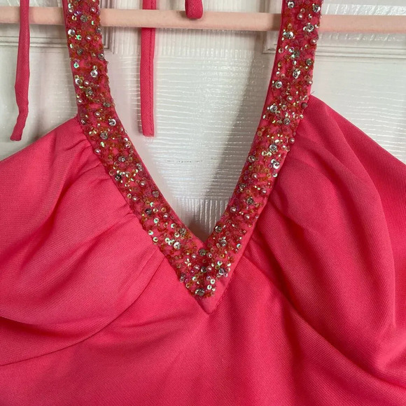 BLONDIE NITES Vintage Bubblegum Pink Formal Party Dress 1990s Y2K Size 4 Hoco - Picture 4 of 7